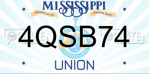4QSB74 Mississippi License Plate
