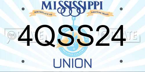 4QSS24 Mississippi License Plate