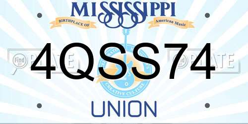 4QSS74 Mississippi License Plate