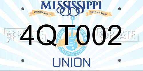 4QT002 Mississippi License Plate