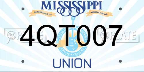4QT007 Mississippi License Plate