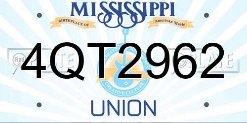 4QT2962 Mississippi License Plate