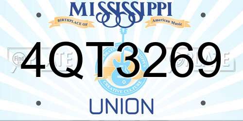 4QT3269 Mississippi License Plate