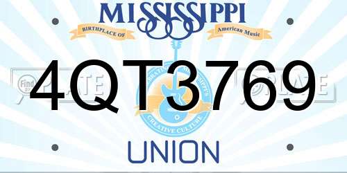 4QT3769 Mississippi License Plate