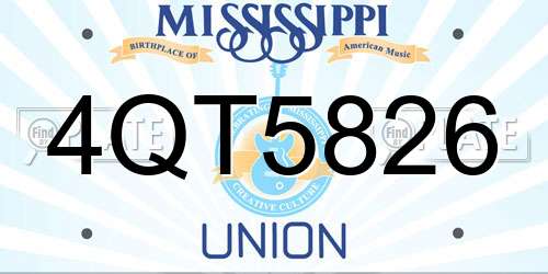 4QT5826 Mississippi License Plate