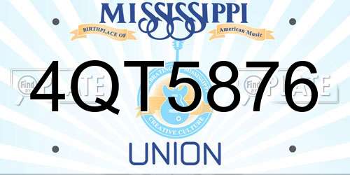4QT5876 Mississippi License Plate