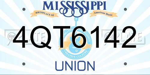 4QT6142 Mississippi License Plate