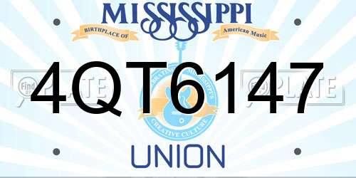 4QT6147 Mississippi License Plate