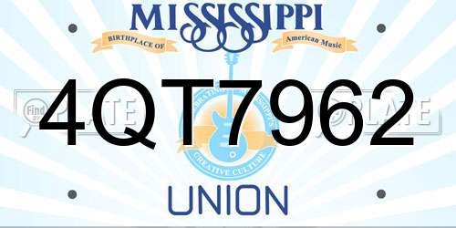 4QT7962 Mississippi License Plate