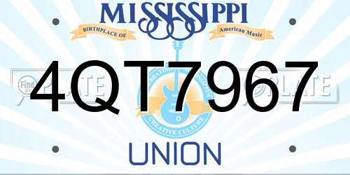 4QT7967 Mississippi License Plate