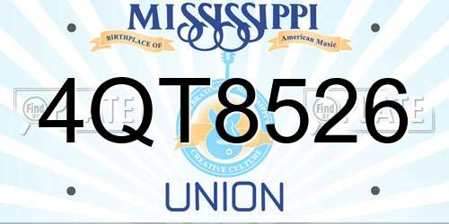 4QT8526 Mississippi License Plate