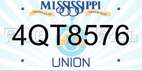 4QT8576 Mississippi License Plate