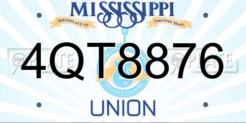 4QT8876 Mississippi License Plate