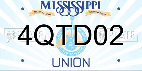4QTD02 Mississippi License Plate