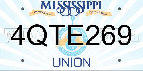 4QTE269 Mississippi License Plate