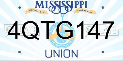 4QTG147 Mississippi License Plate