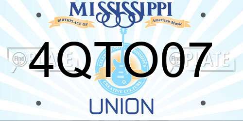 4QTO07 Mississippi License Plate