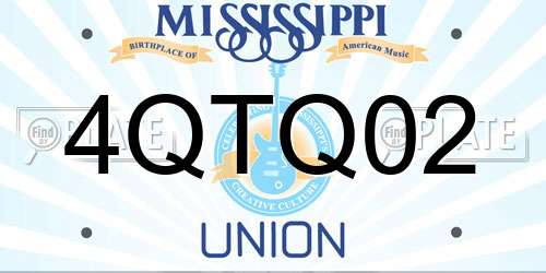 4QTQ02 Mississippi License Plate