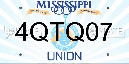 4QTQ07 Mississippi License Plate