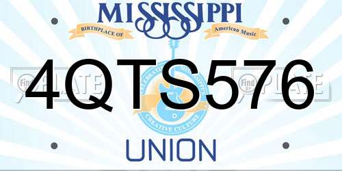 4QTS576 Mississippi License Plate