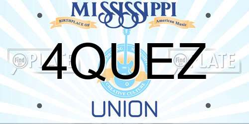 4QUEZ Mississippi License Plate