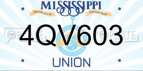4QV603 Mississippi License Plate