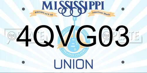 4QVG03 Mississippi License Plate