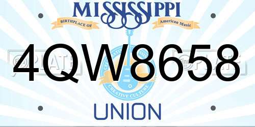 4QW8658 Mississippi License Plate