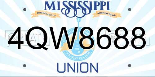 4QW8688 Mississippi License Plate