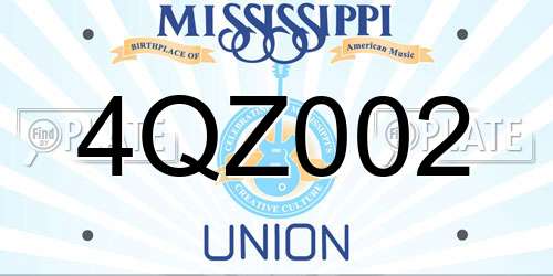 4QZ002 Mississippi License Plate