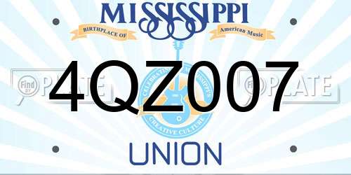 4QZ007 Mississippi License Plate