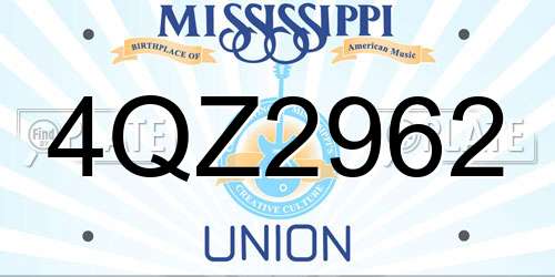 4QZ2962 Mississippi License Plate