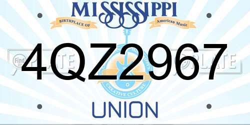4QZ2967 Mississippi License Plate