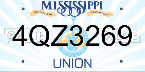 4QZ3269 Mississippi License Plate