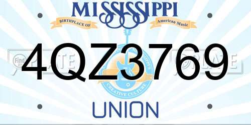 4QZ3769 Mississippi License Plate