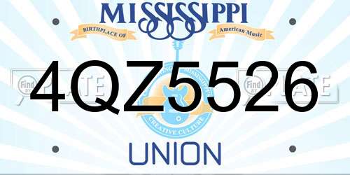4QZ5526 Mississippi License Plate