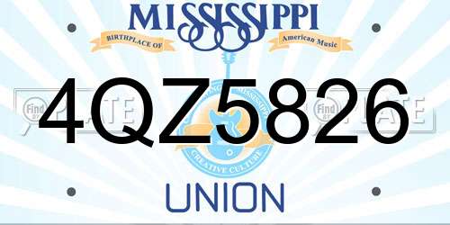 4QZ5826 Mississippi License Plate
