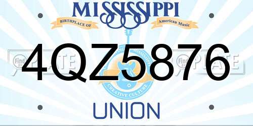 4QZ5876 Mississippi License Plate