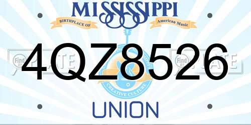 4QZ8526 Mississippi License Plate