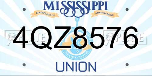 4QZ8576 Mississippi License Plate