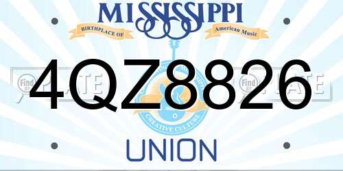 4QZ8826 Mississippi License Plate