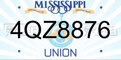 4QZ8876 Mississippi License Plate
