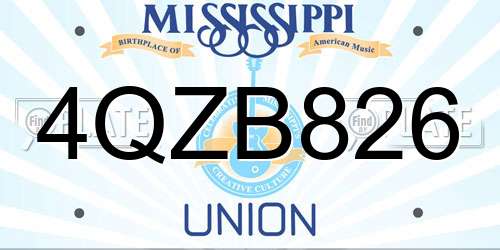 4QZB826 Mississippi License Plate