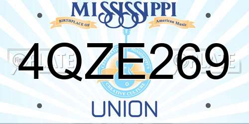4QZE269 Mississippi License Plate