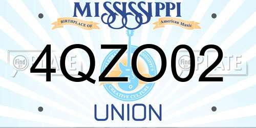 4QZO02 Mississippi License Plate