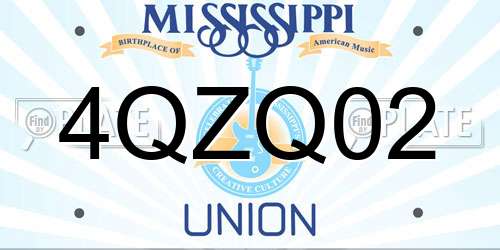 4QZQ02 Mississippi License Plate