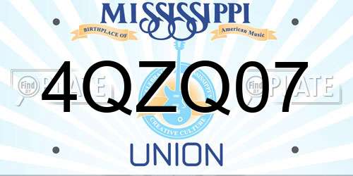4QZQ07 Mississippi License Plate