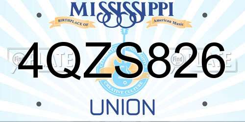 4QZS826 Mississippi License Plate