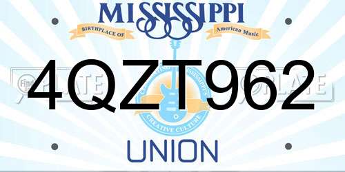 4QZT962 Mississippi License Plate