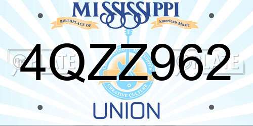4QZZ962 Mississippi License Plate